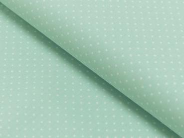 Baumwoll Druck Tupfen Hell mint / Weiß 2mm